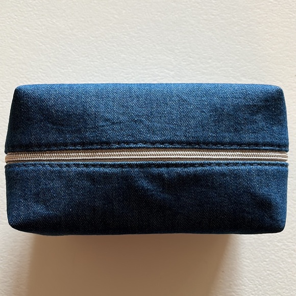 Dior Beaute Make up Authentic Denim New Bag w/Silver Charm, Gray Interior - Picture 2 of 5